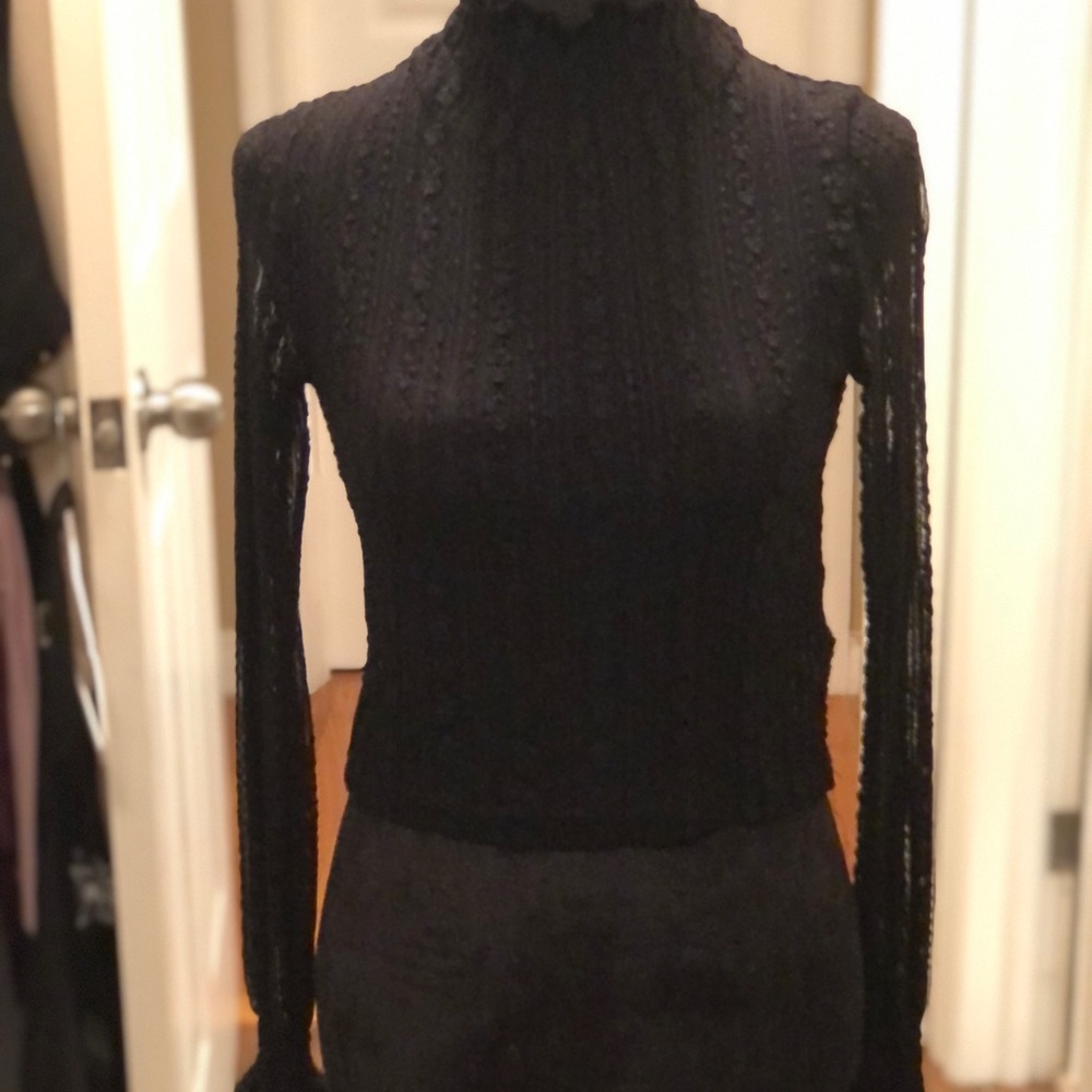 Killstar Ladies Black Lace (Sheer) Top Size Small